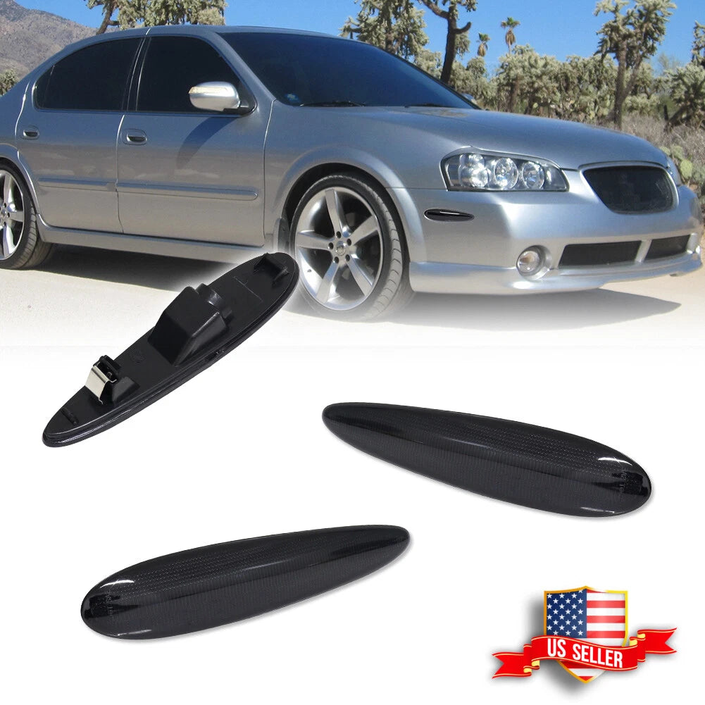 Set of 2 Smoked Lens Front Side Marker Lights for Nissan Maxima (2000–2003)
