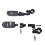 Black Streamliner Footpegs for Harley (1.25" Engine Guard)