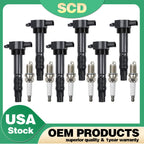 Set of 6 Ignition Coils & Spark Plugs for Mitsubishi Eclipse Lancer Galant (1995–2005)