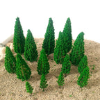 15X Mix Size Model Tree Scenery for Railroad Wargame Landscape Decor