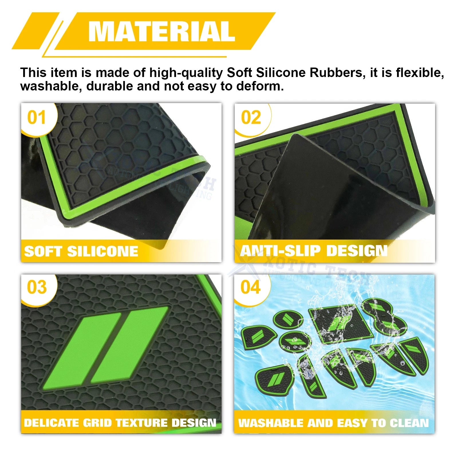 Soft Green Car Interior Anti-dust Mats Accessories for Dodge Challenger (2015-2023)
