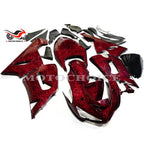 Red Forged Carbon Fiber Fairing Kit for Kawasaki Ninja ZX6R (2005–2006)