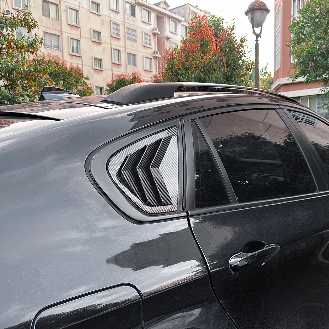 Carbon Look Rear Window Quarter Vent Louver Covers for BMW X6 E71 E72 (2008–2014)