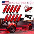 10 Pods Red LED Rock Lights for Jeep
