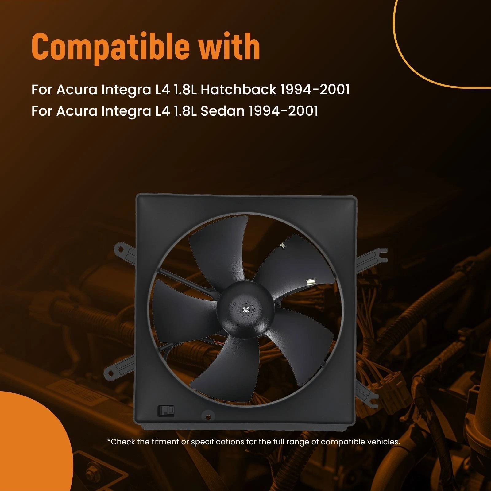 Radiator Cooling Fan & Motor Assembly for Acura Integra 1.8L (1994–2001)