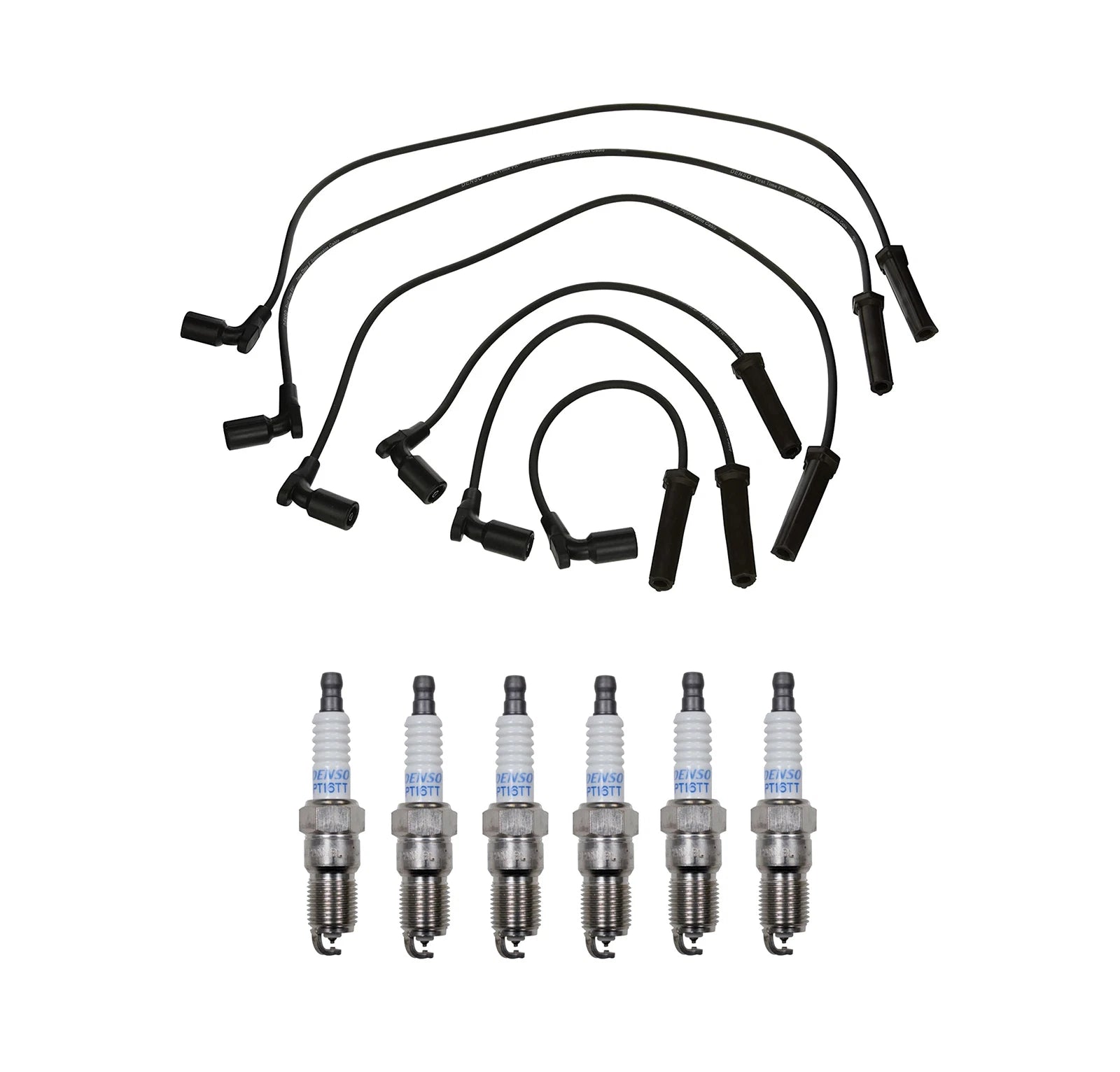 Denso 7mm Wire Set & 6 Platinum Spark Plugs Kit for Buick Chevy Pontiac