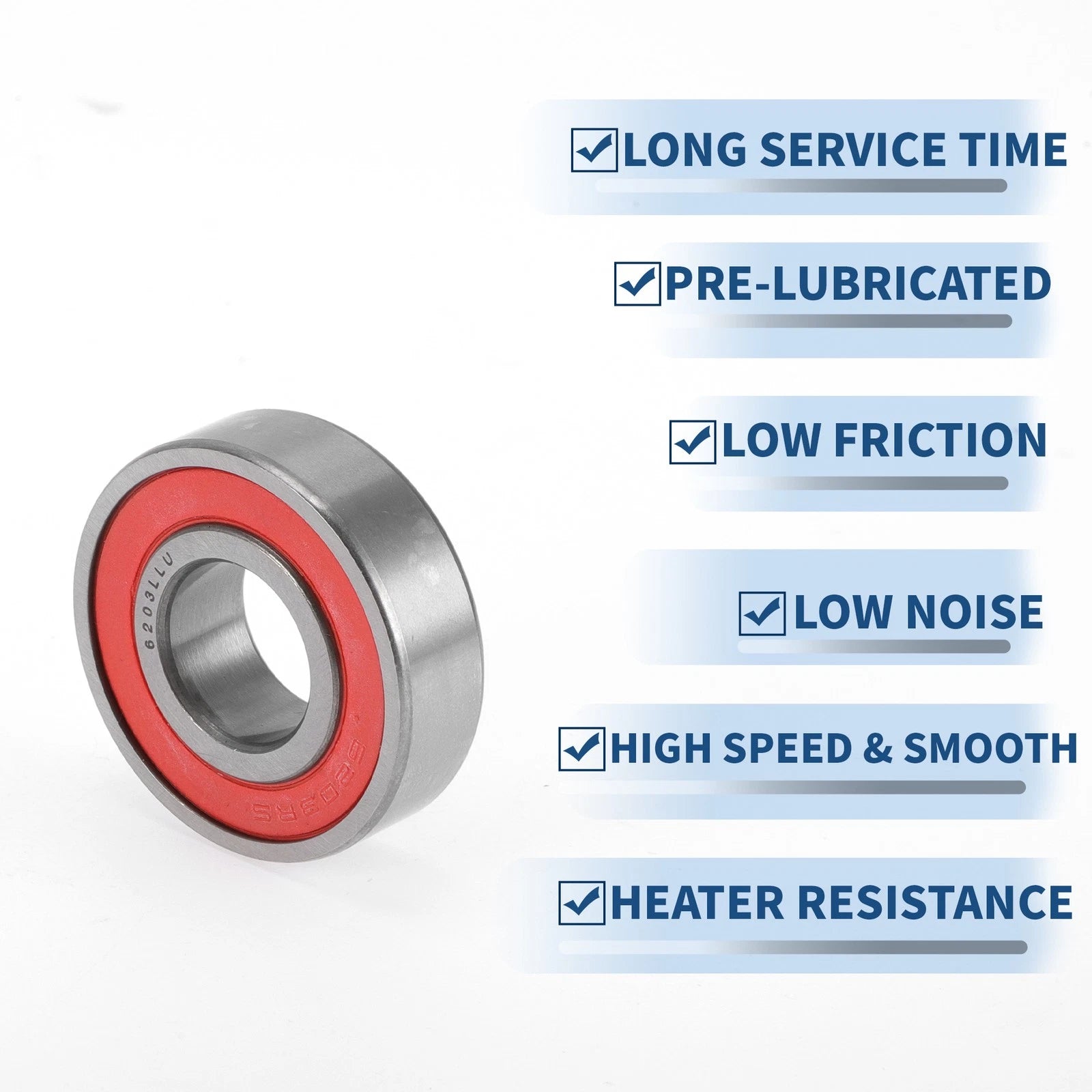 6203LLU Deep Groove Ball Bearing for Scooter Skateboard (17x40x12mm)