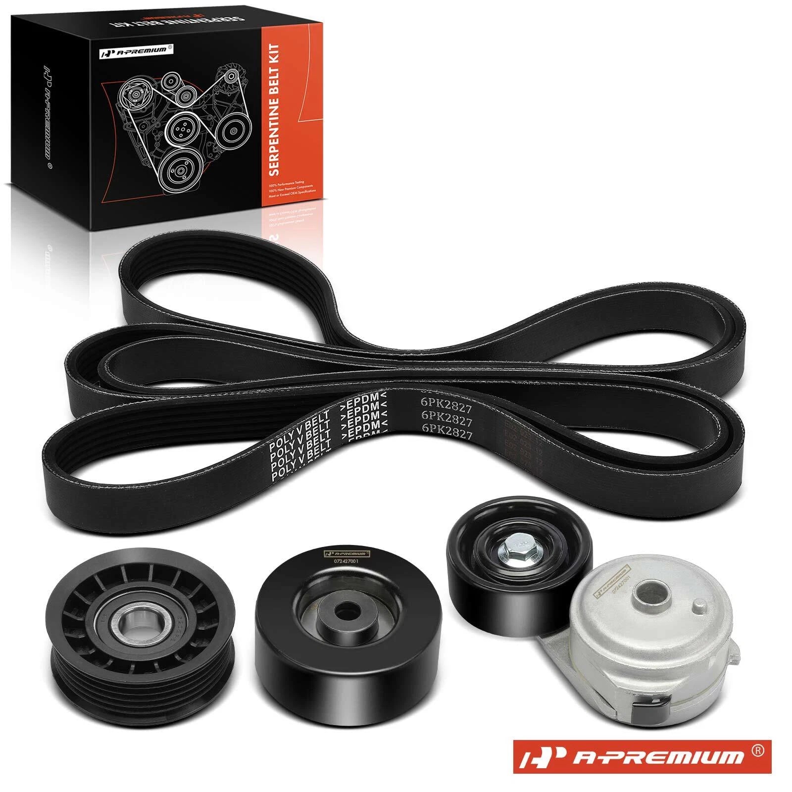 Set of 4 Serpentine Belt Drive Components for Chevrolet Silverado 2500 HD