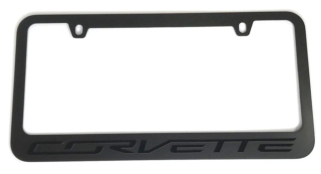 Matte Black License Plate Frame for Chevrolet C7 Corvette (2014–2019)