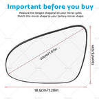 Left Passenger Side Mirror Glass for Toyota Yaris (2012–2017)