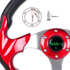 Red Steering Wheel with Quick Release Hub Adapter 186H for Volkswagen Golf Jetta