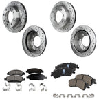 Brake Disc and Pad Kit for Chevrolet Silverado 1500 (2005) Cross-drilled & Slotted