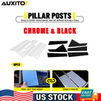 Glossy Black Chrome Pillar Post Covers for Cadillac CT6 (2016–2020)