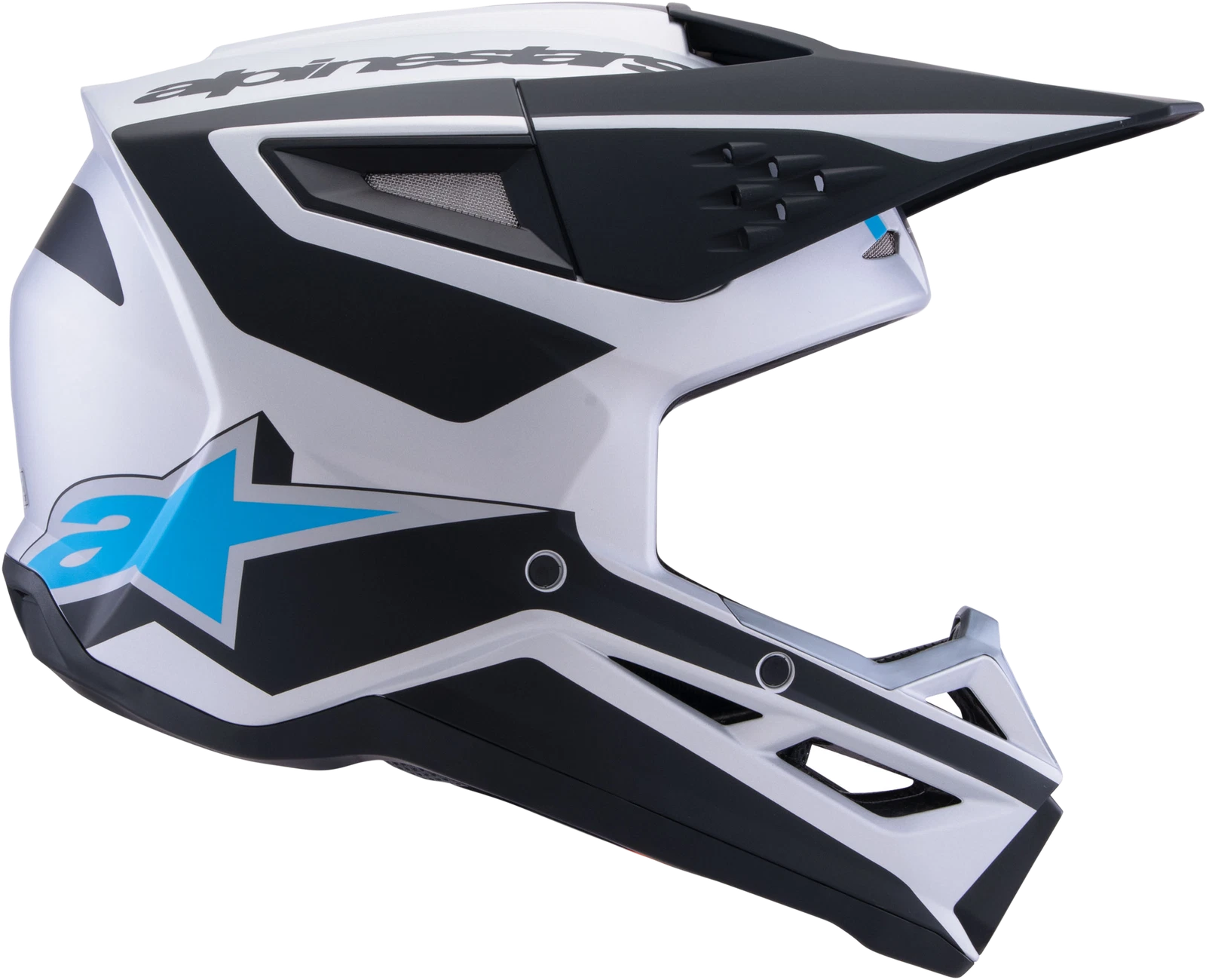 Alpinestars SM3 Heat Off-Road Helmet for Large Size (Matte Silver/Blue/Black)