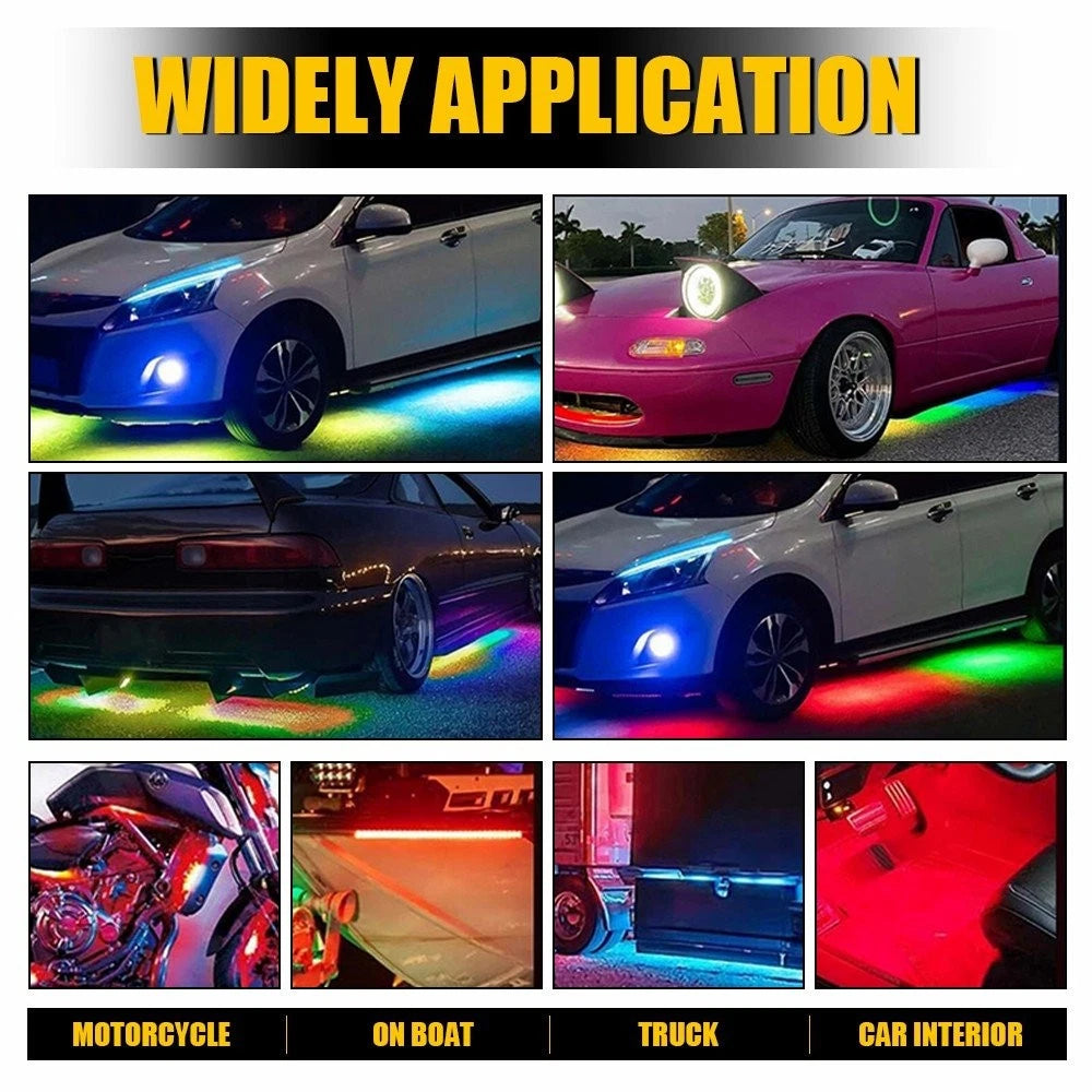 12PCS RGB Underglow LED Light Strip Kit for Car Truck