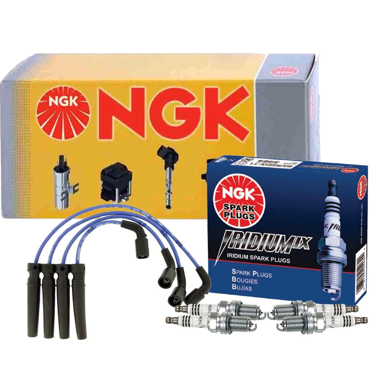 Set of 4 NGK Iridium IX Platinum Spark Plugs for Chevrolet Daewoo 1.6 L4