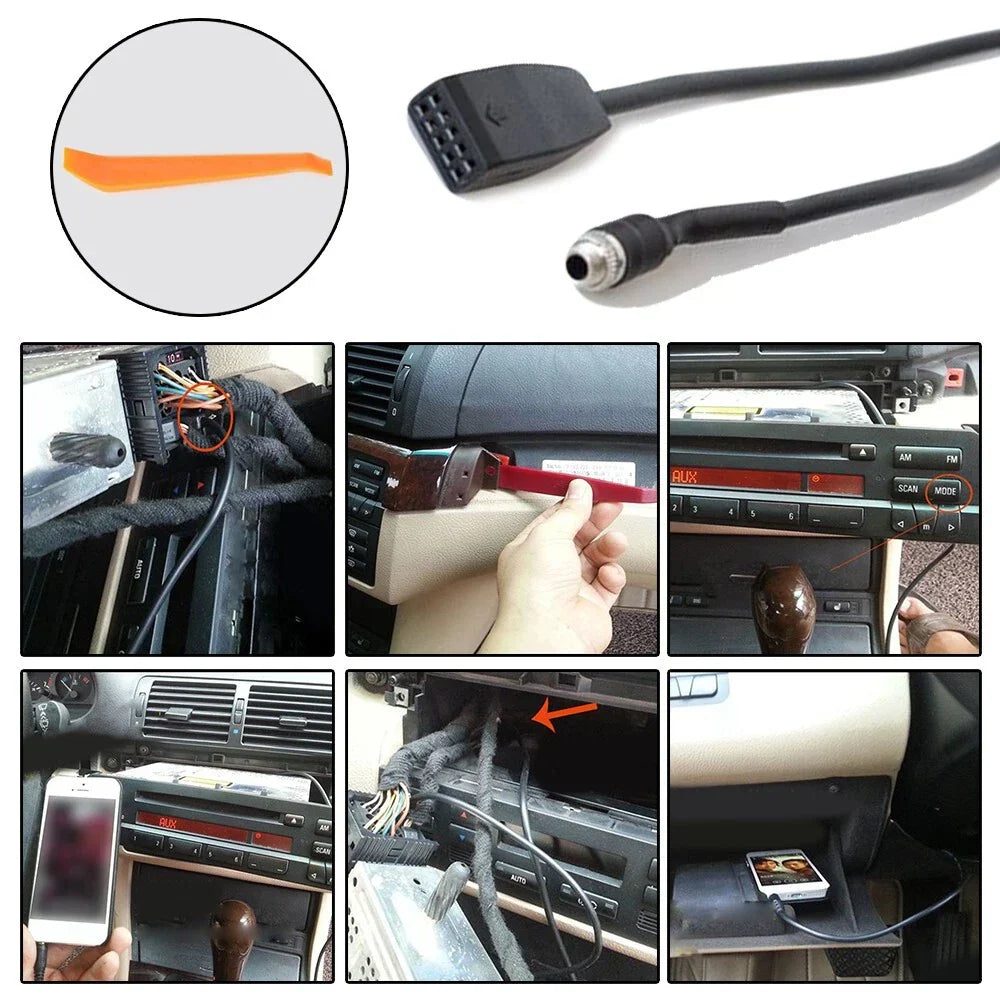 AUX In Adapter Cable Input Interface / 1 x Cable / for BMW E39 E53 E46