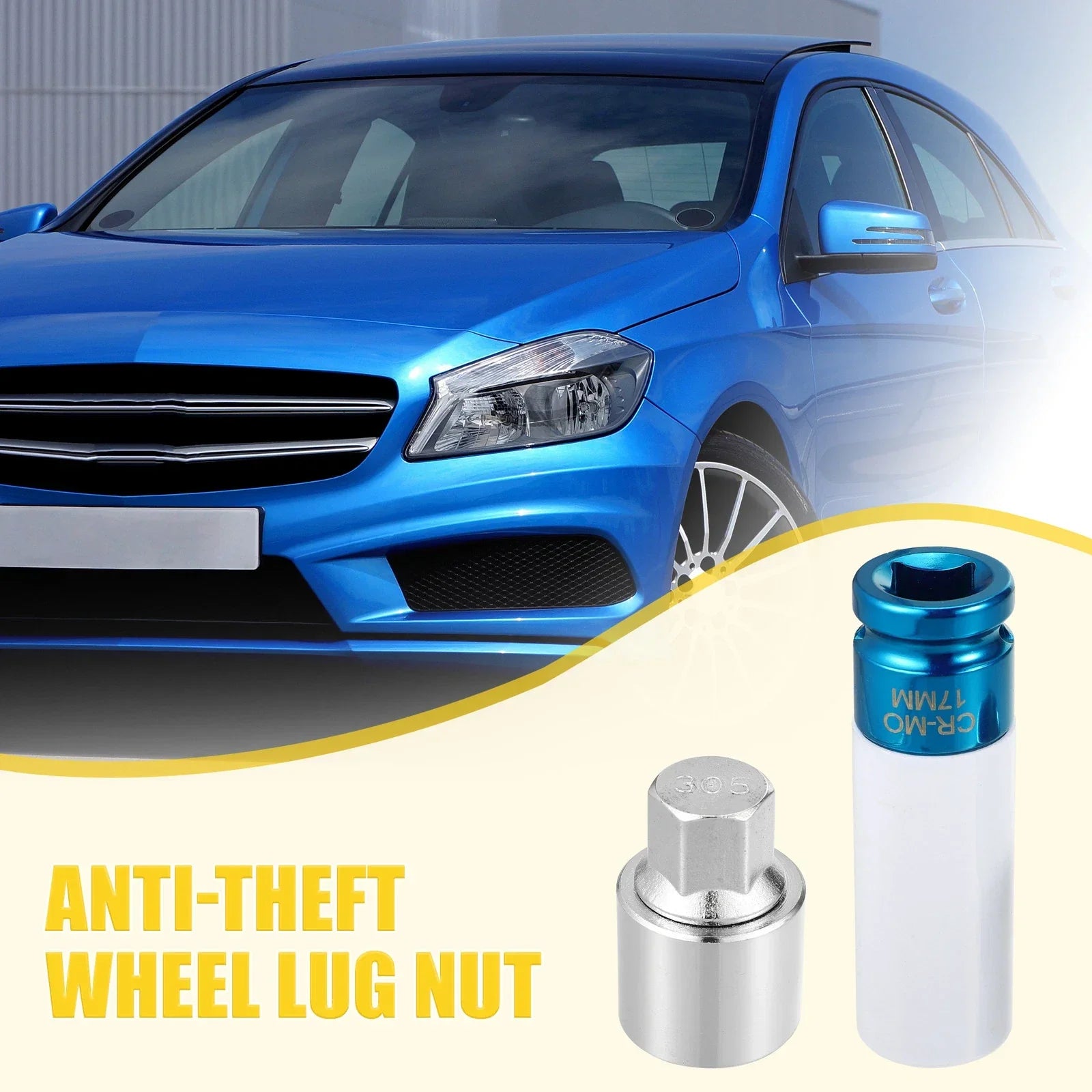 305 Wheel Lock Lug Nut Set with Protector Socket for Mercedes Benz