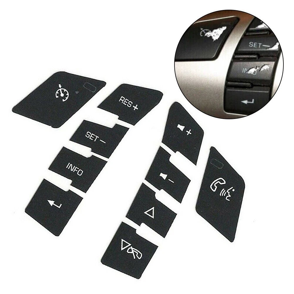 Set of 1 Button Repair Decals for Car (ABS Black)