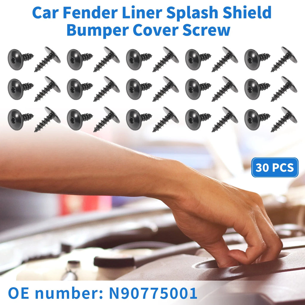 30 Pcs Fender Liner Splash Shield Bumper Cover Screw for Audi A3 (2006–2013)