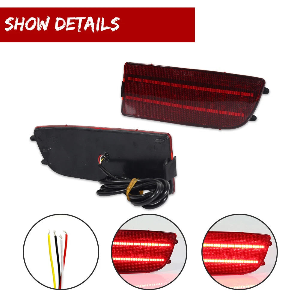 2X Red LED Tail Brake Light with Sequential Turn Signal for Benz Sprinter (2007–2018)