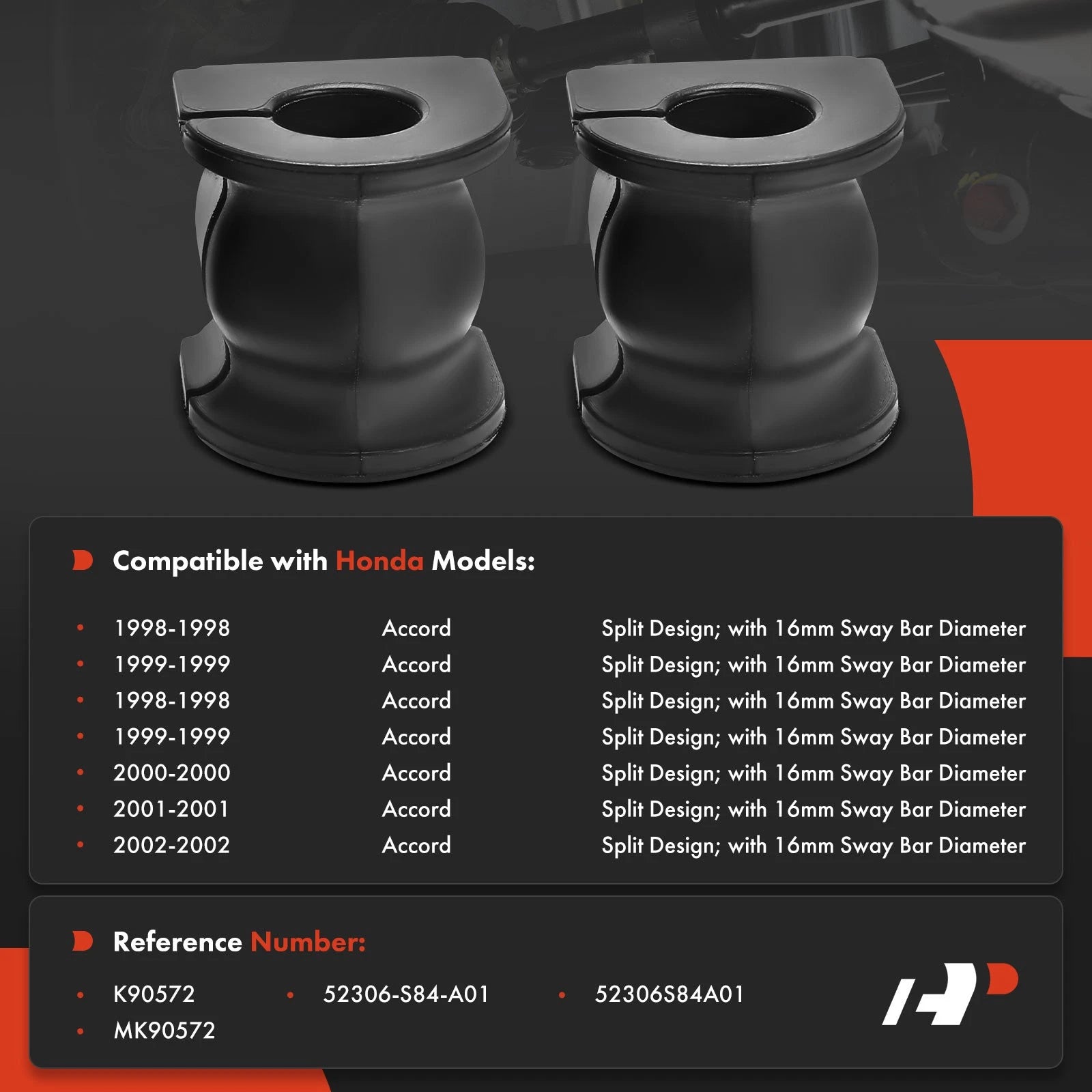 2X Rear Suspension Stabilizer Bar Bushing for Honda Accord