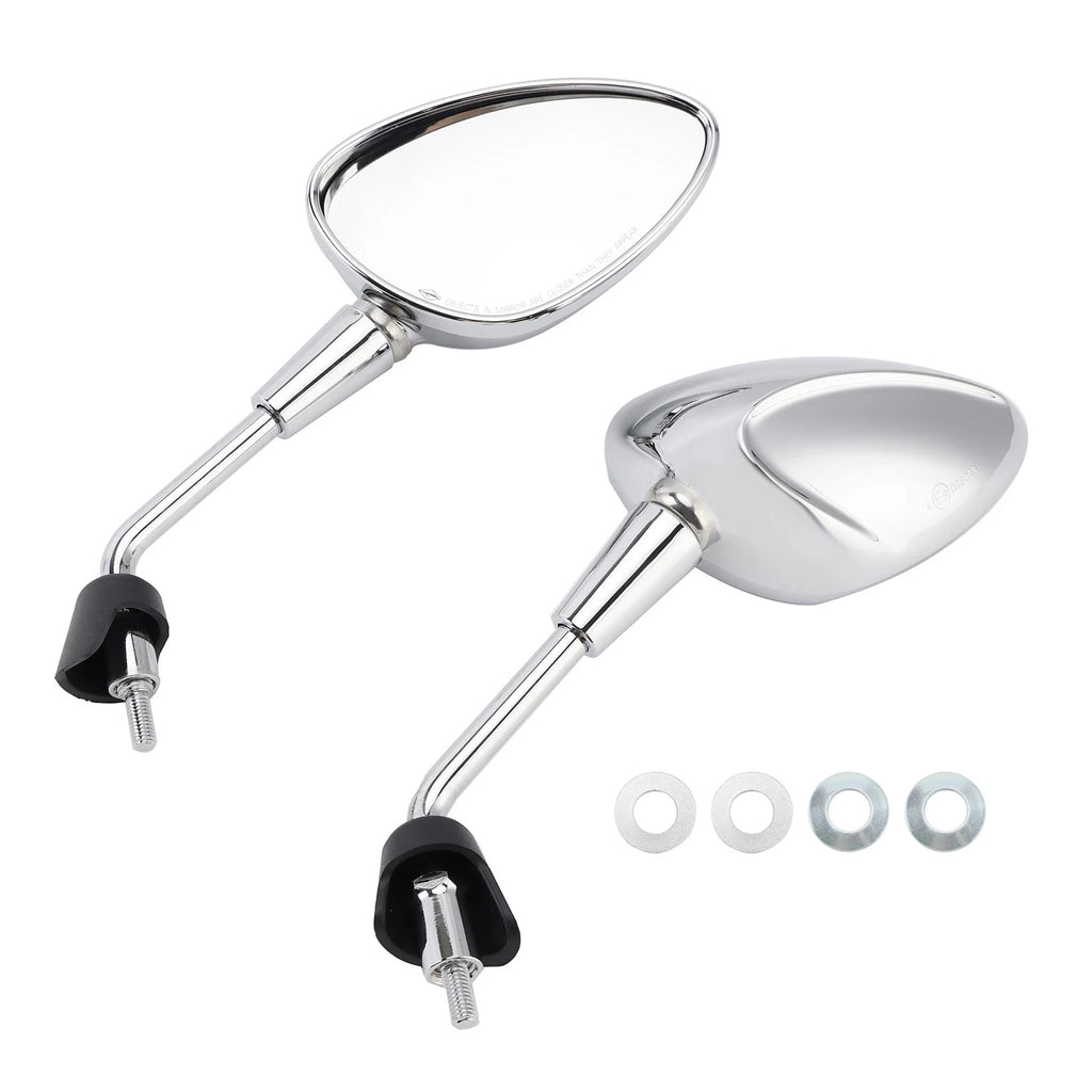 Chrome Shorty Mirrors M8 for Piaggio Vespa Sprint 50 125 150 (2014–2023)