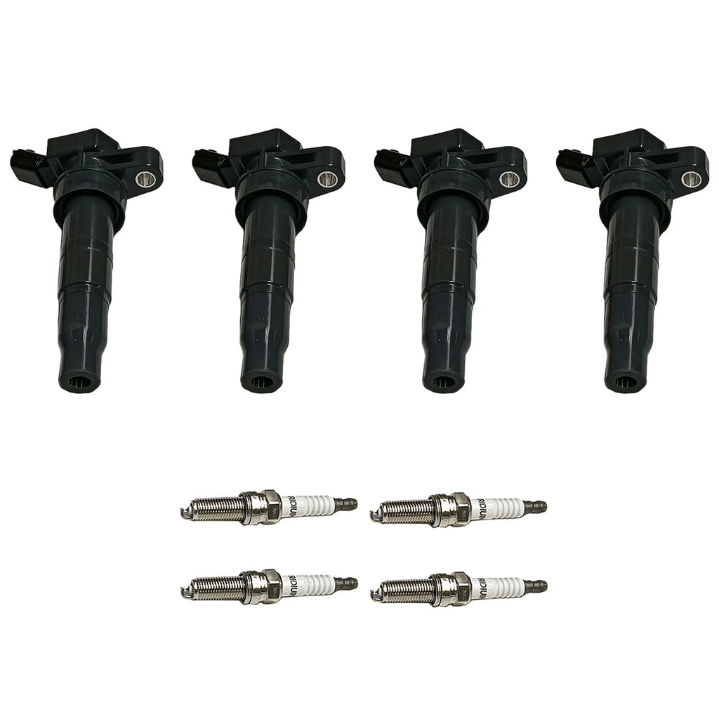 Set of 4 Ignition Coils & Spark Plugs for Kia Optima Hyundai Sonata (2011–2015)