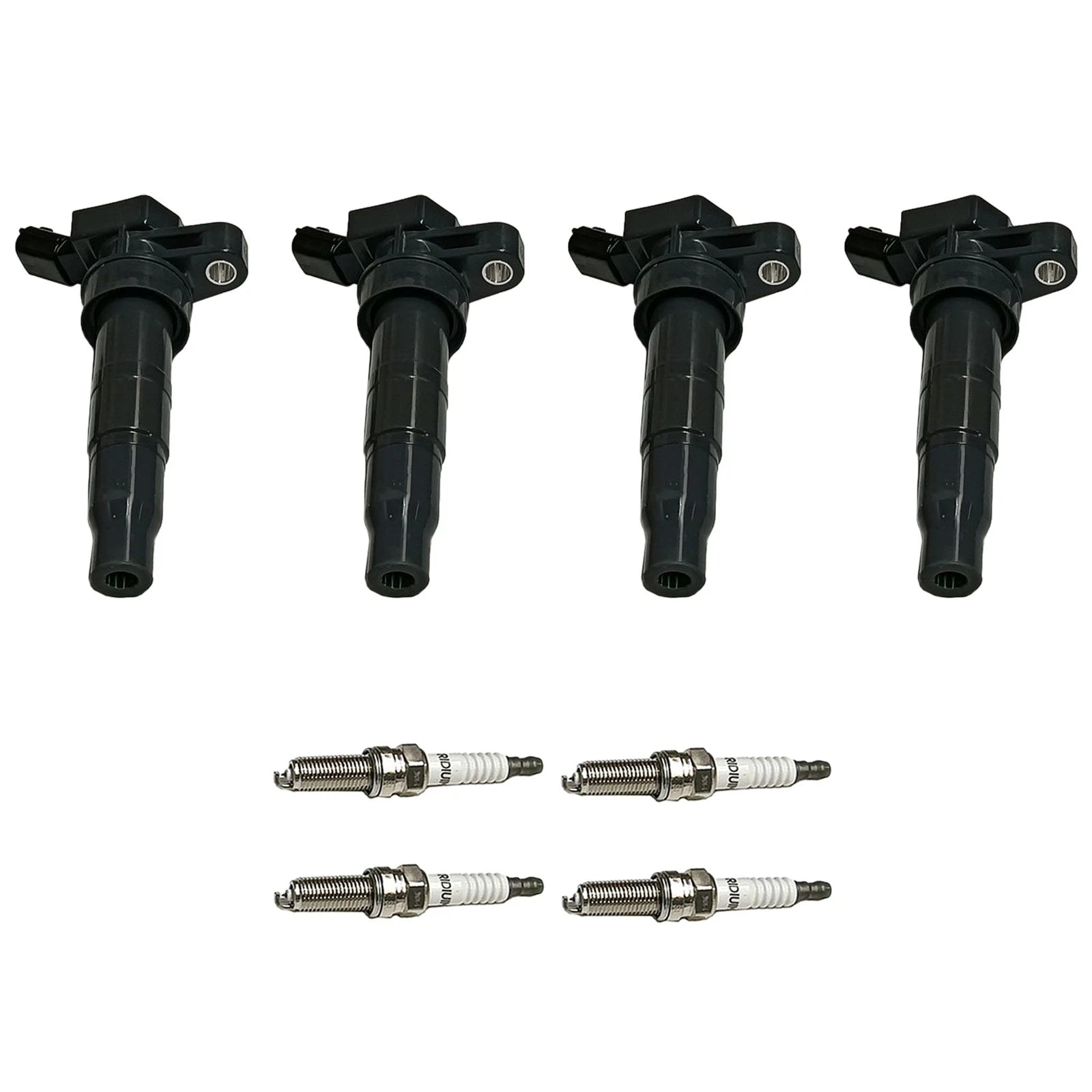 Set of 4 Ignition Coils & Spark Plugs for Kia Optima Hyundai Sonata (2011–2015)