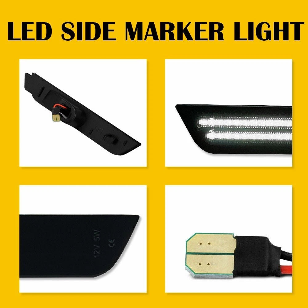 2 LED Smoked Rear Bumper Side Marker Lights for Chevy Camaro (2010–2015)