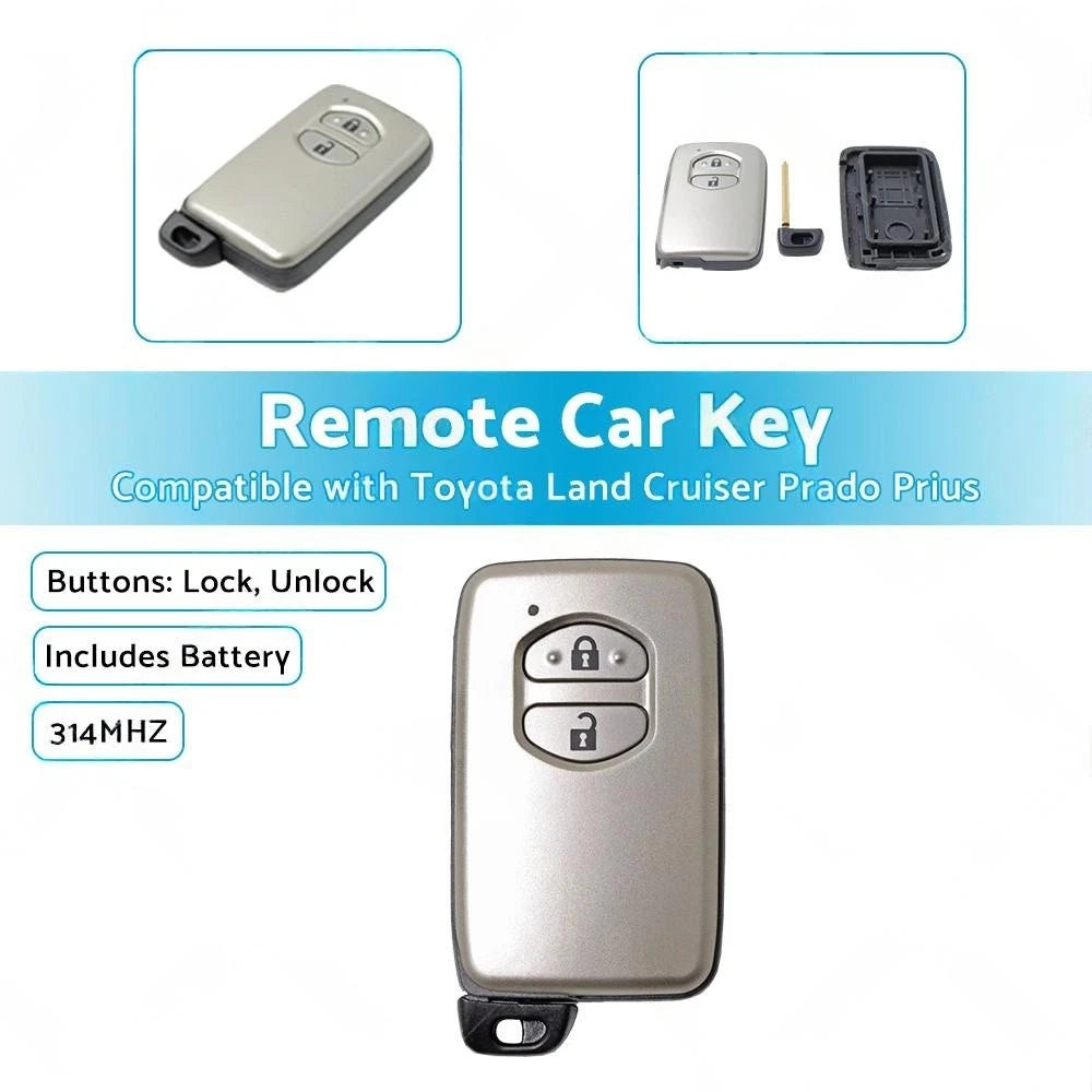 Complete Remote Car Key for Toyota Land Cruiser Prado (2003–2009) 314MHZ