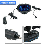 Compact Car Dashboard Digital Clock Thermometer and Voltage Meter