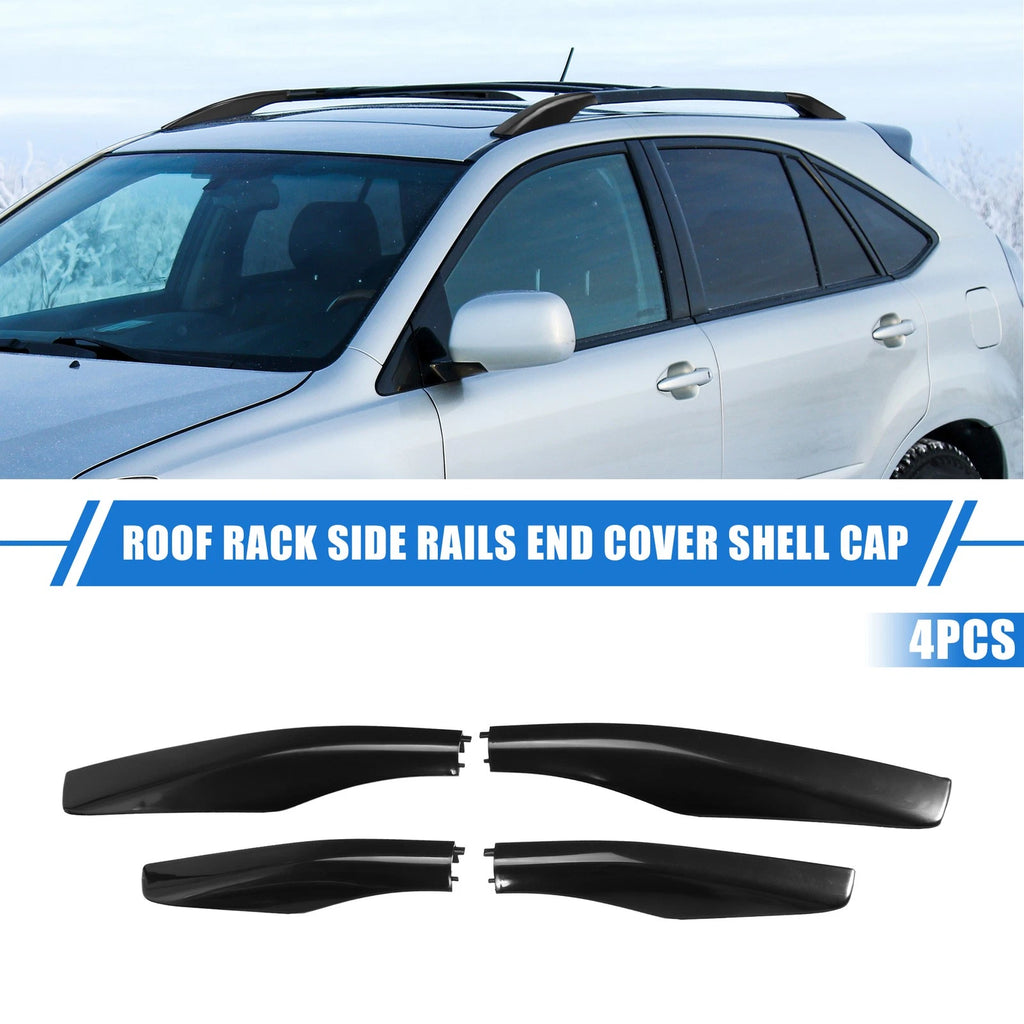 Set of 4 Roof Rack Side Rails End Covers for Lexus RX350 RX400h (2003–2009) Black
