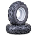 2 Wanda ATV Tires & Wheels 21X7-10 4/156mm PCD 2+3 Offset Silver (10058)
