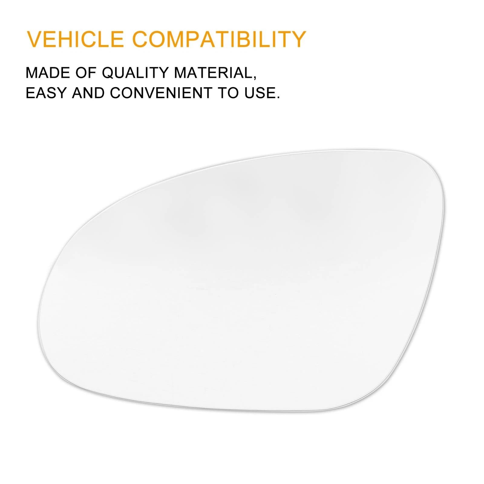 Left Side Rearview Mirror Glass w/ Adhesive for VW Jetta Passat EOS GTI (2006–2012)