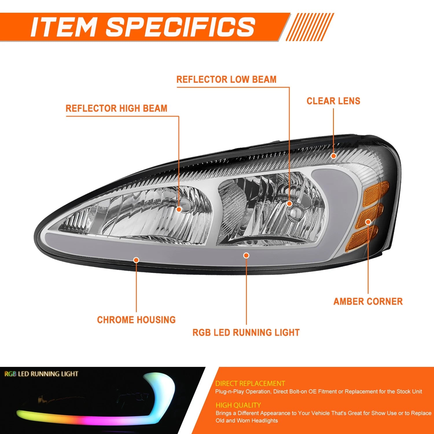 Clear Lens Fog Lights with Switch and Chrome Bezel for Honda CR-V (2007–2009)