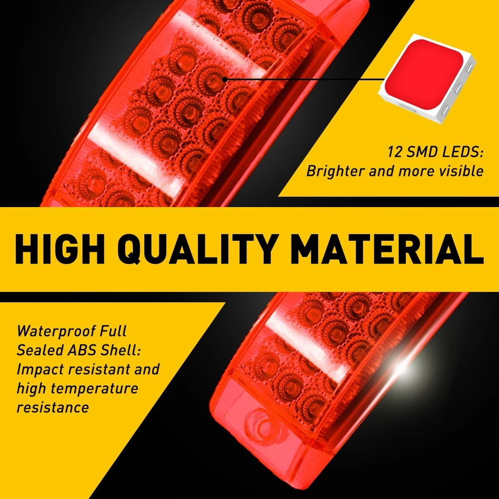 6" Red LED Clearance Marker Light for Truck Trailer Camper (12V)