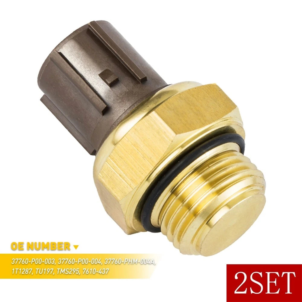 Set of 2 Radiator Cooling Fan Switch Sensors for Honda Civic del Sol (1993–1997)