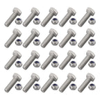 Set of 20 Auger Shear Pins Bolts & Nuts for Snowblowers