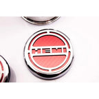 Chrome Wheel Center Cap Covers HEMI Orange Vinyl Inlay for Dodge Challenger (2008–2019)