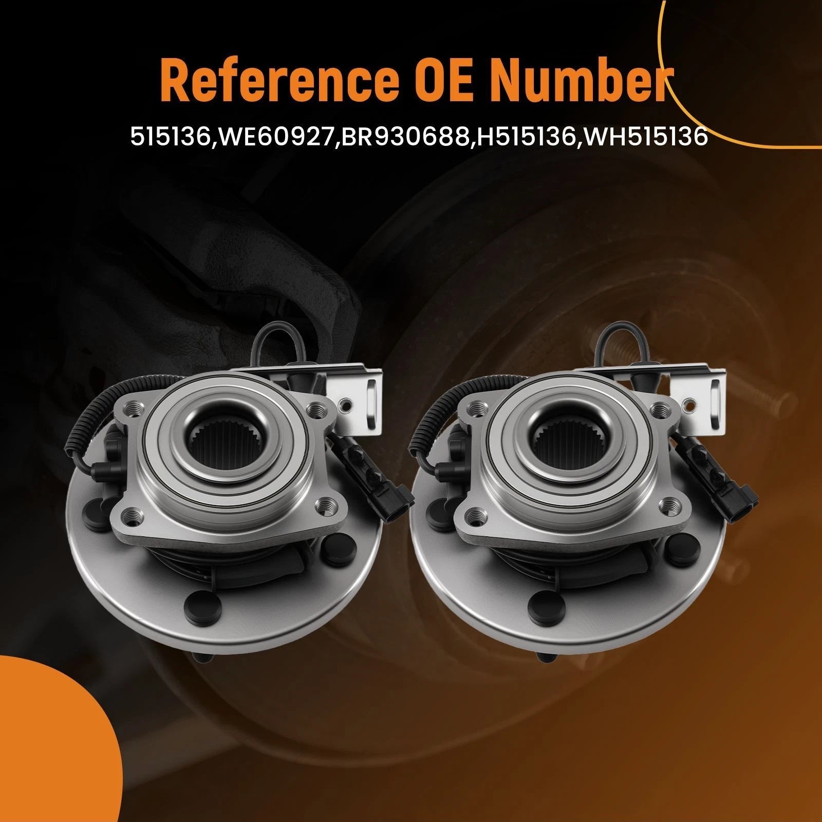 2pc Front Wheel Hub & Bearing Kit for VW Routan (2009–2012) WH515136