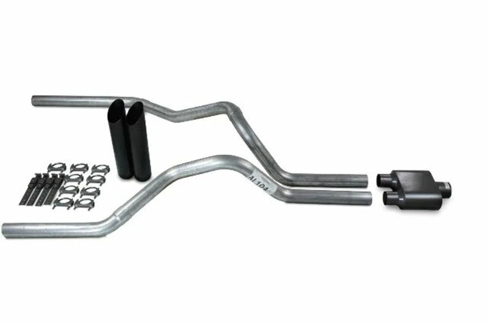 2.5" Dual Exhaust Kit for Chevy GMC 1500 Truck (2019–2025) - Black Tips