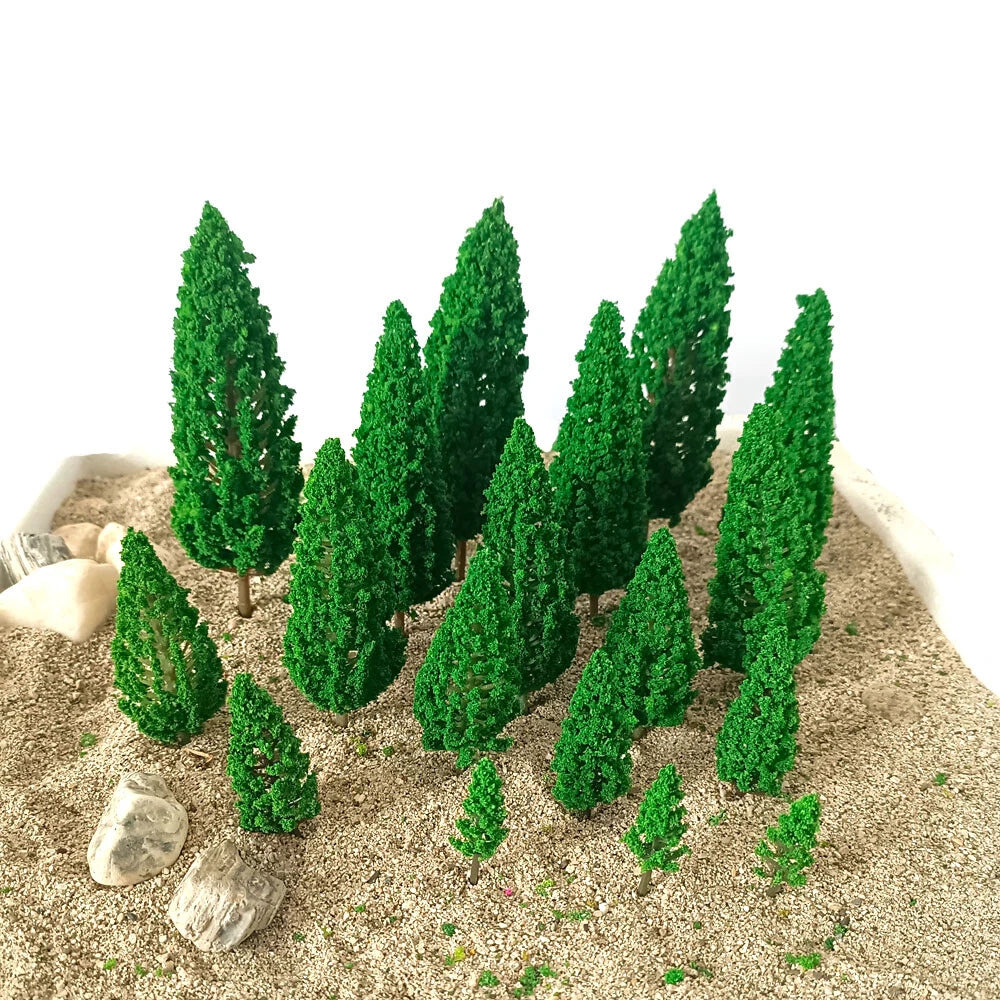 18Pcs Model Tree Layout Scenery for Train Railway Wargame