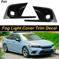 Set of 2 Fog Light Cover Trim for Honda Civic (2022–2024) Glossy Black