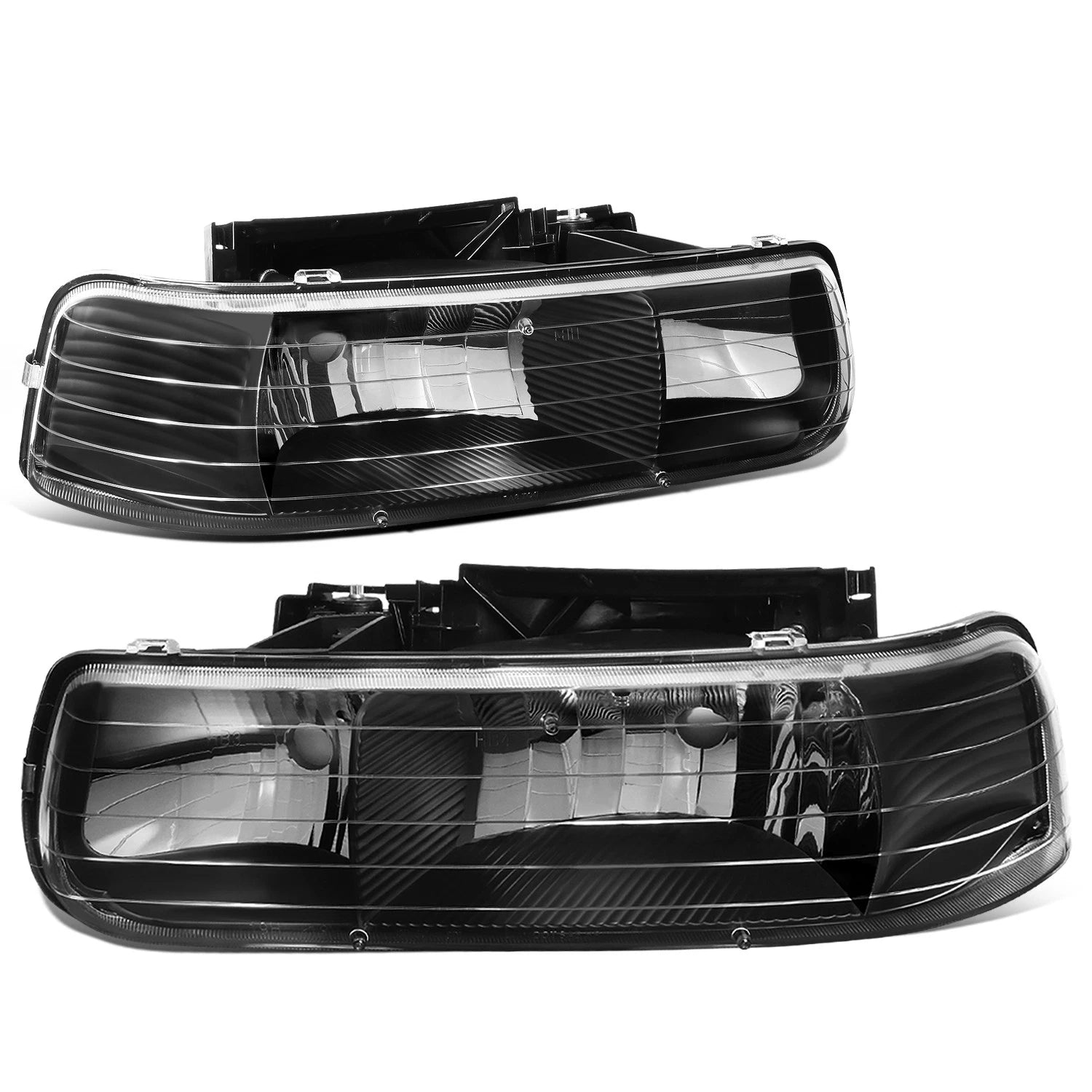Headlight and Tail Light Set for Silverado (1999–2002) - Black Crystal, 3D LED Bar