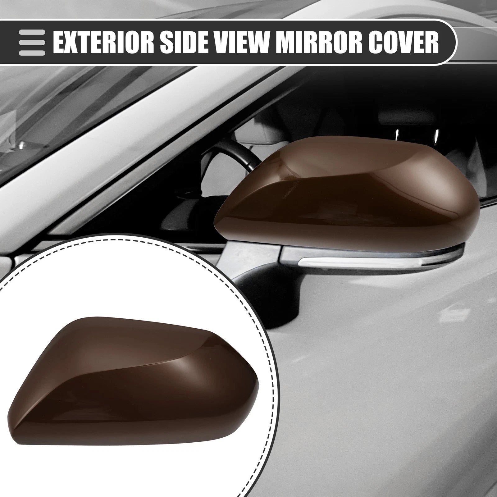 Left Side Mirror Cover Cap 87945-06130 for Toyota Camry (2018–2023) Brown