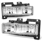 Pair of Chrome Housing Headlights for Chevy C/K Pickup (1988–1998)