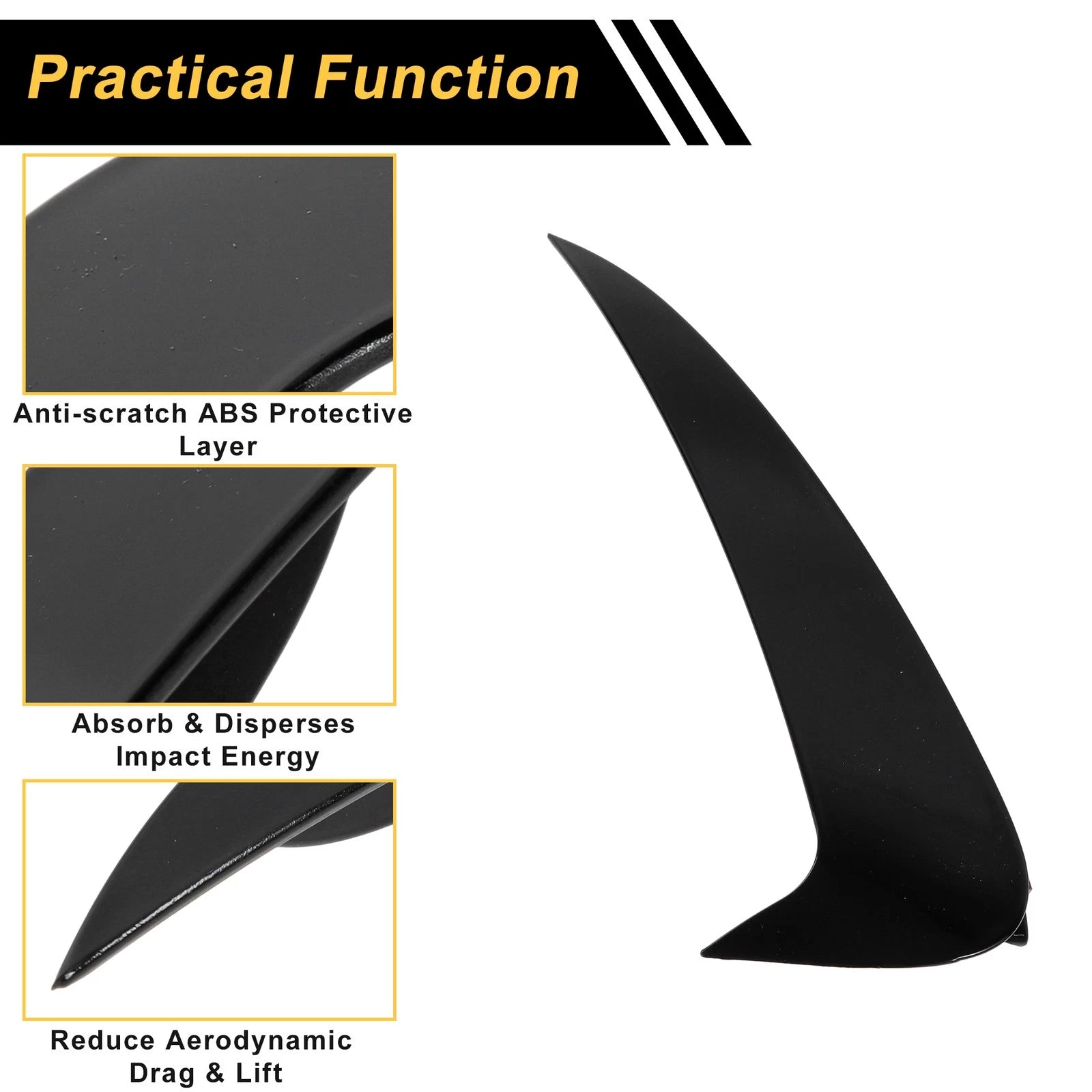 1 Pair Rear Bumper Spoiler for Mercedes-Benz C-Class W205 C43 Coupe (2015–2021)