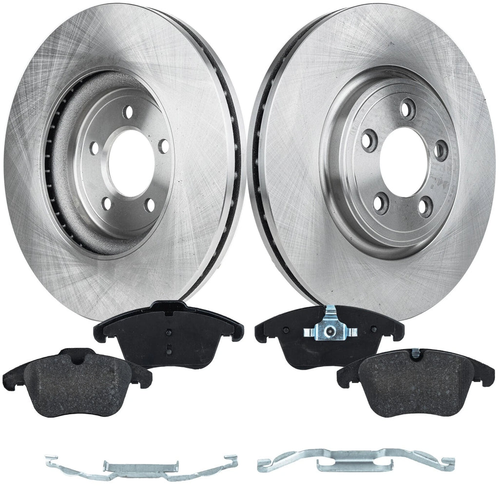 Set of 2 Front Brake Discs and Pads for Jaguar Vanden Plas (2006–2009)