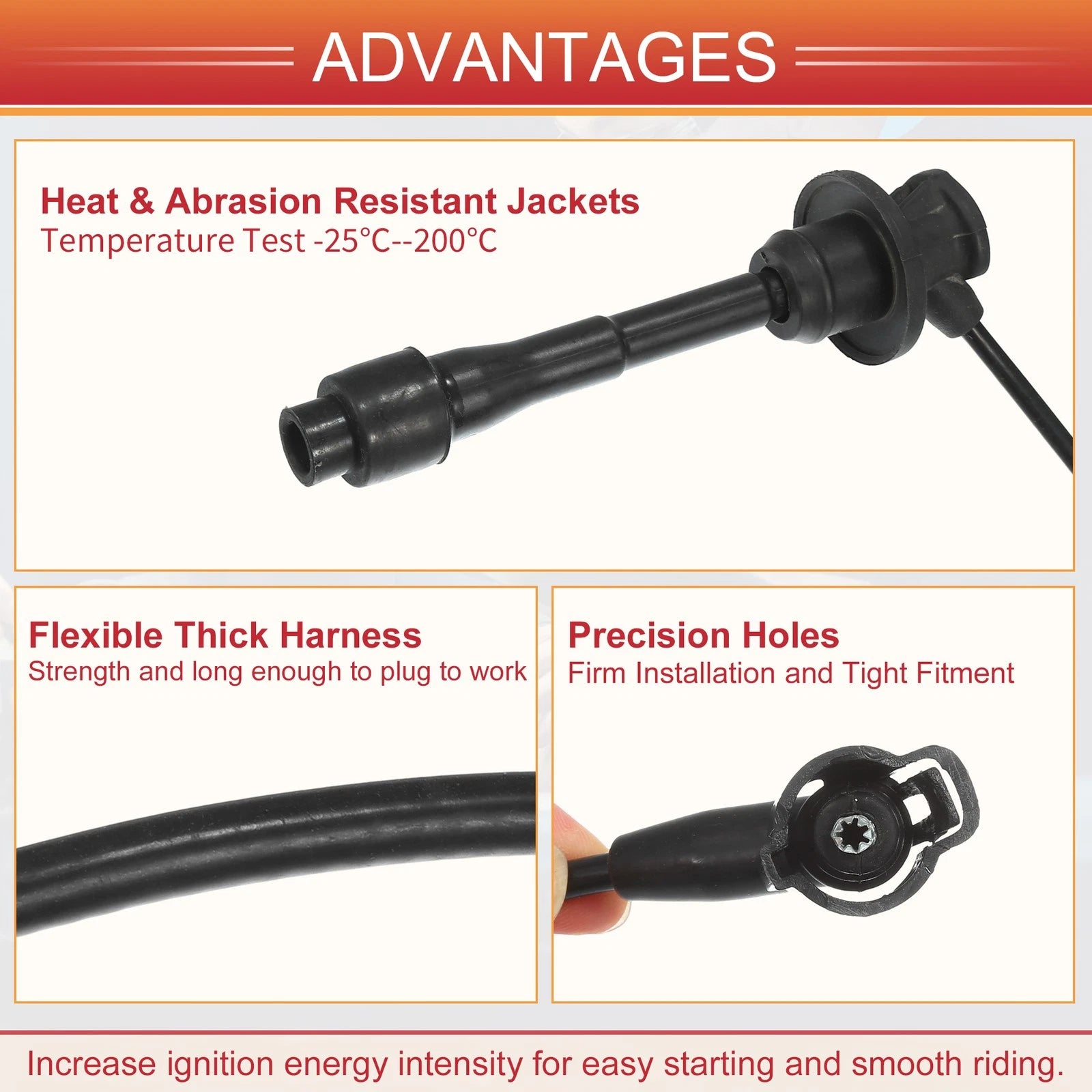 3X Spark Plug Wire Ignition Coil Cable No.9091915495 for Lexus ES300 (1997–2001)